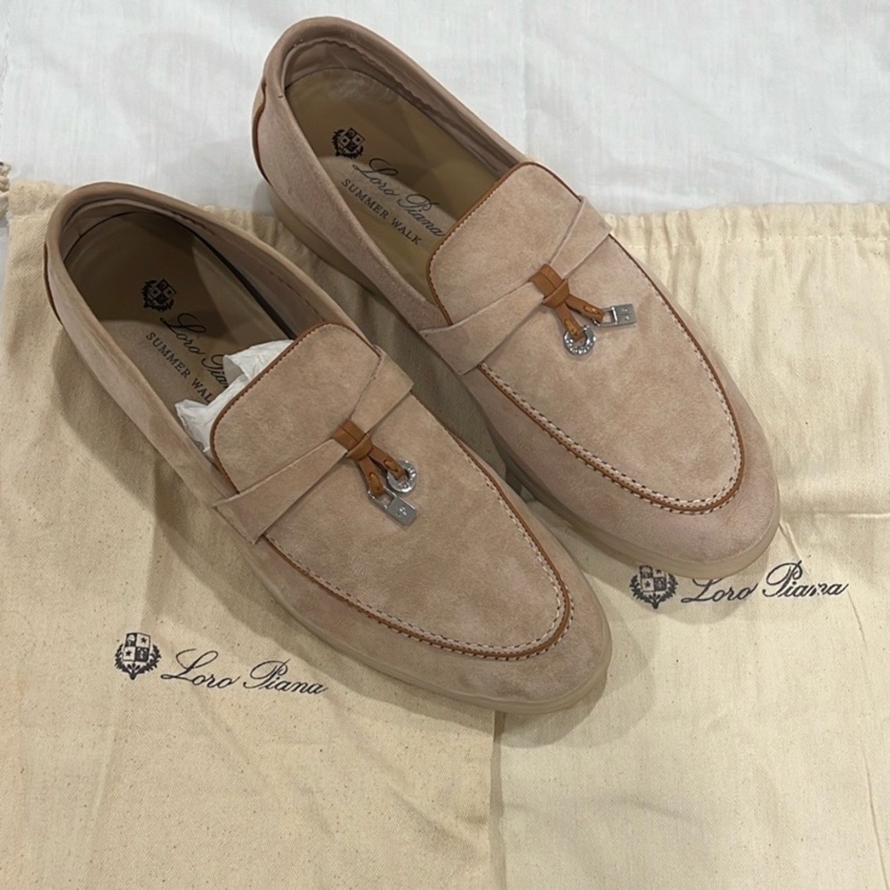 Loro Piana summer charms walk suede loafers
